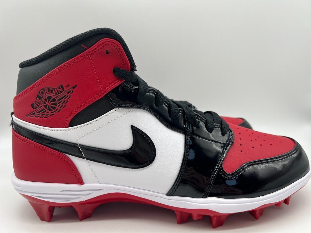 Jordan 1 Mid TD Cleat Bred Toe Men’s Size 11 Football Cleats FJ6805-601 New